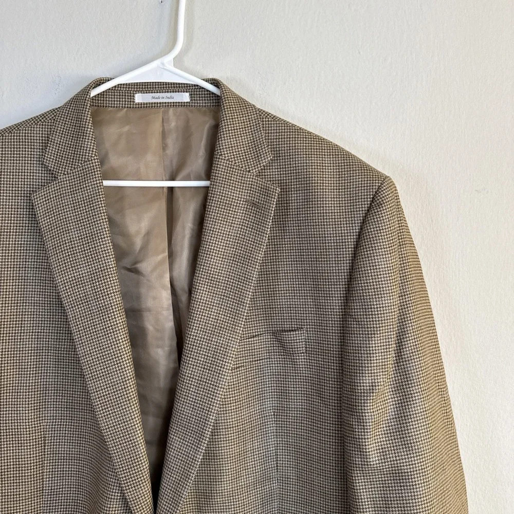 Lauren Ralph Lauren Blazer 48L‎ Plaid Patch Brown Sport Coat Suit Jacket